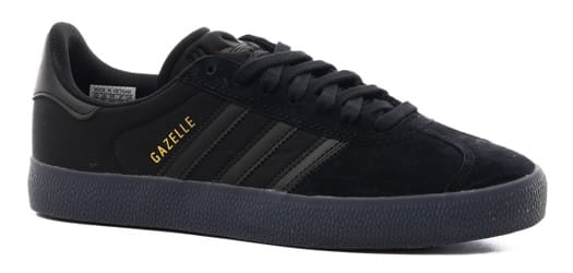 Adidas Gazelle ADV Skate Shoes - core black/core black/gold metallic ii - view large