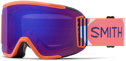 Smith Squad S Goggles - coral riso print/everyday violet mirror + clear lens - view large