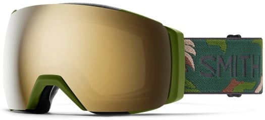 Smith I/O Mag XL ChromaPop Goggles + Bonus Lens - olive plant camo/sun black gold mirror + storm blue sensor - view large