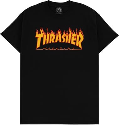 Thrasher Flame T-Shirt - black - view large