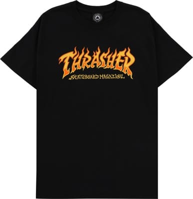 Thrasher Fire Logo T-Shirt - black - view large