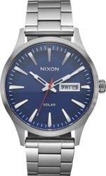 Nixon Sentry Solar SS Watch - navy sunray/silver