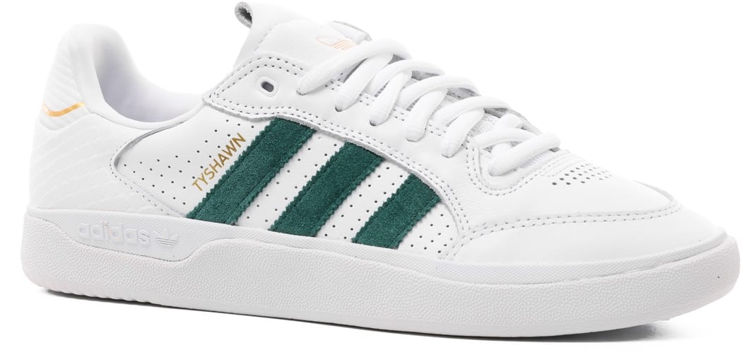 Adidas Tyshawn Low Skate Shoes - footwear white/collegiate green/gold ...