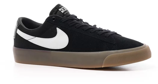 Nike SB Zoom Blazer Low Pro GT Skate Shoes - black/white-black-white-gum light brown