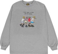 Brother Merle Skate With Friends L/S T-Shirt - heather grey