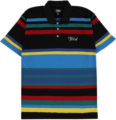 Tired Striped Pique Polo Shirt - multi - view large
