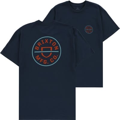 Brixton Crest II T-Shirt - moonlit ocean/burnt orange/teal - view large