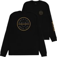 Brixton Crest L/S T-Shirt - black/bright gold/grey