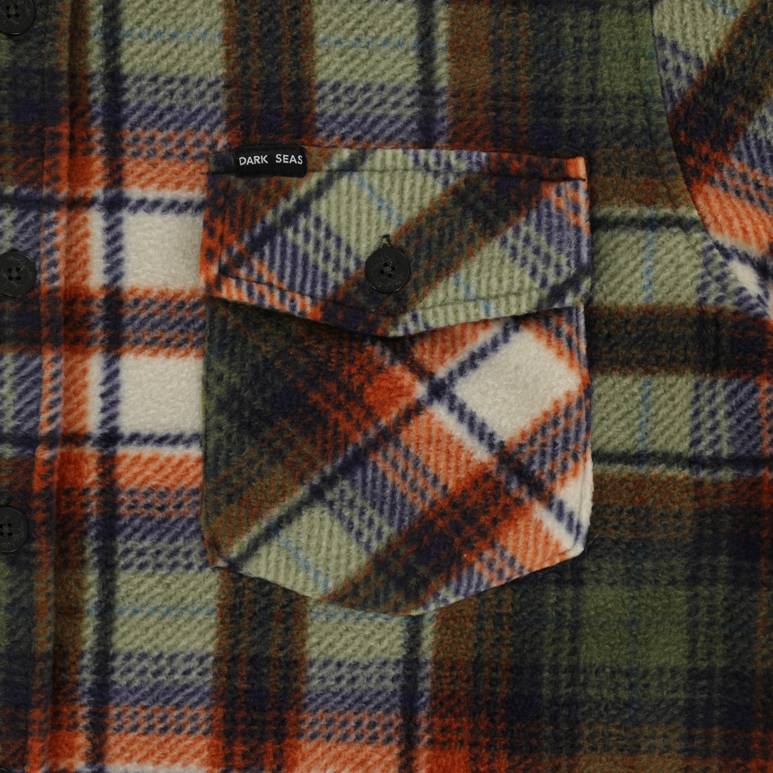 Dark Seas Zulu Polar Fleece Flannel Shirt - green/orange | Tactics