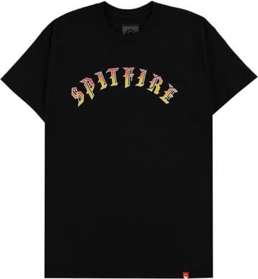 Spitfire Old E T-Shirt - black/red-yellow fade - view large