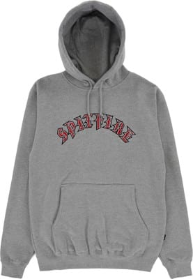 Spitfire Old E Embroidered Hoodie - grey heather/red-black-white - view large