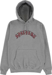Spitfire Old E Embroidered Hoodie - grey heather/red-black-white