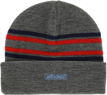 Krooked Moon Smile Script Beanie - charcoal heather/blue/red - view large
