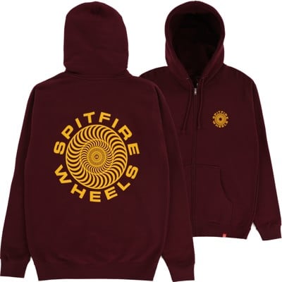 Spitfire Classic 87' Swirl Zip Hoodie - maroon/gold - view large
