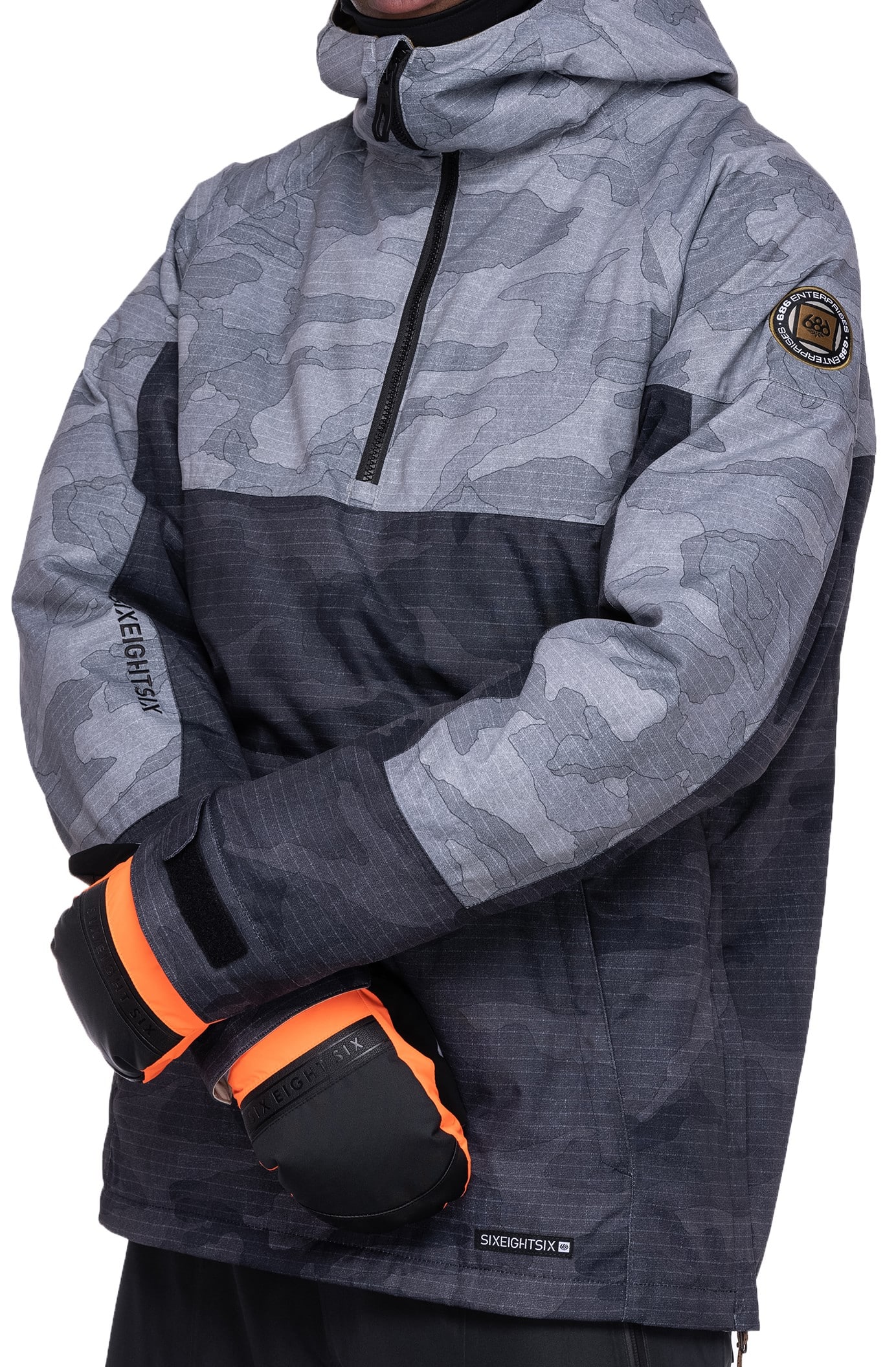 686 Renewal Anorak Insulated Jacket black camo colorblock Free