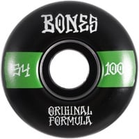 Bones 100's OG Formula V4 Wide Skateboard Wheels - black/green #14 (100a)