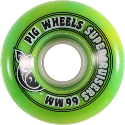 Pig Supercruiser Cruiser Skateboard Wheels - green swirl (85a) - view large