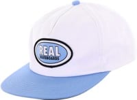 Real Oval Snapback Hat - white/blue