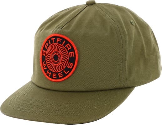 Spitfire Classic 87' Swirl Patch Snapback Hat - olive/red/black - view large