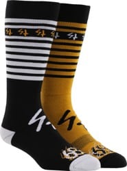 686 Sketchy Tank 2-Pack Snowboard Socks - yellow pair + black pair