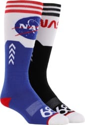686 NASA 2-Pack Snowboard Socks - black pair + blue pair