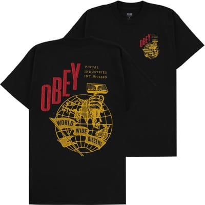 Obey Hammer Globe T-Shirt - black - view large