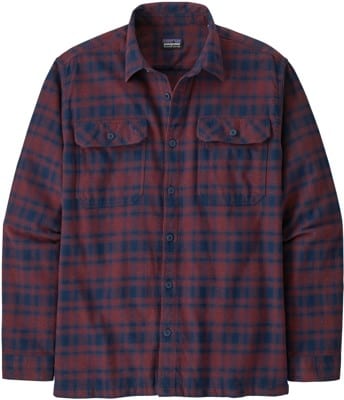 Patagonia Organic Cotton Fjord Flannel Shirt - connected lines: sequoia red - view large