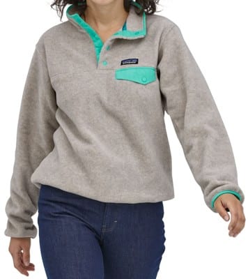 Patagonia Women's Lightweight Synchilla Snap-T Pullover Jacket - oatmeal heather w/fresh teal - view large