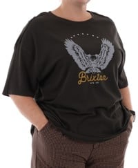 Brixton Women's Freebird Oversized BF T-Shirt - washed black