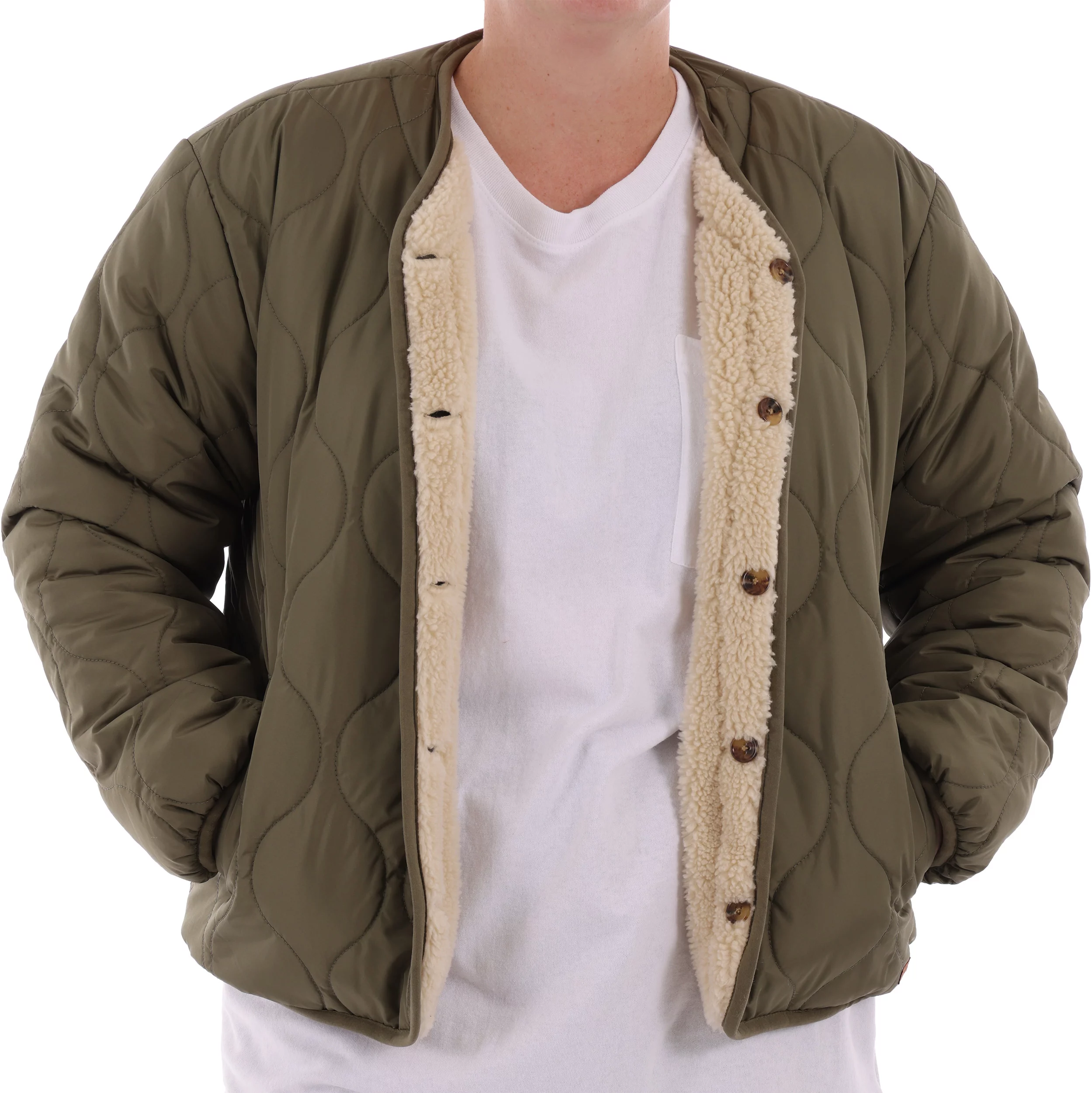 Brixton Women s Sherpa Reversible Padded Jacket military olive