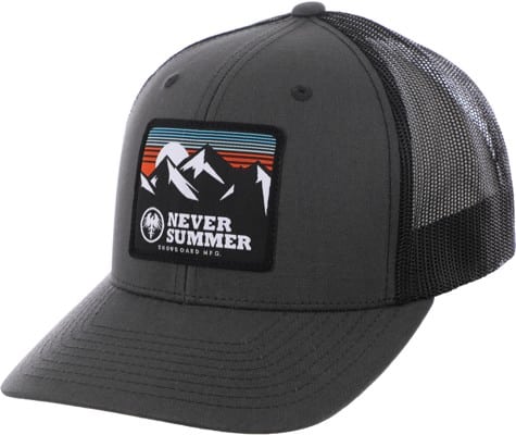 Never Summer Retro Mountain Mesh Trucker Hat - charcoal/black mesh - view large