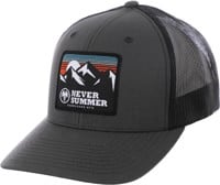 Never Summer Retro Mountain Mesh Trucker Hat - charcoal/black mesh