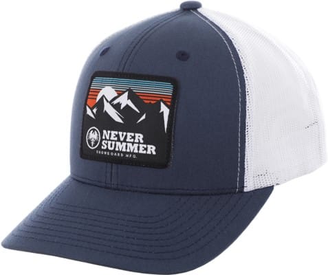Never Summer Retro Mountain Mesh Trucker Hat - navy/white mesh - view large