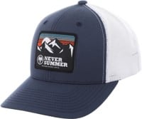 Never Summer Retro Mountain Mesh Trucker Hat - navy/white mesh