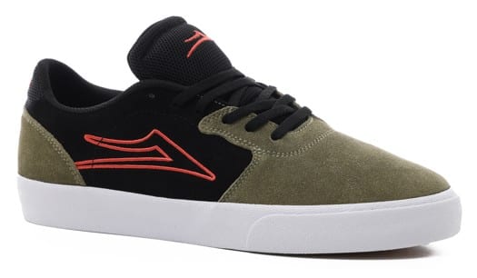 Lakai Cardiff Skate Shoes - olive/black suede - view large