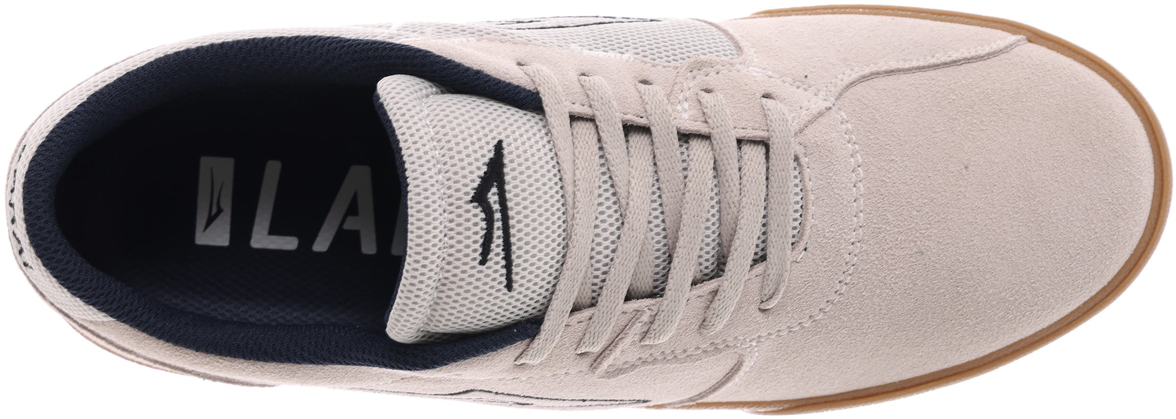 Lakai cardiff skate shoes white gum suede tactics