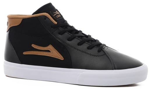 Lakai Flaco II Mid Skate Shoes - black/tobacco leather - view large
