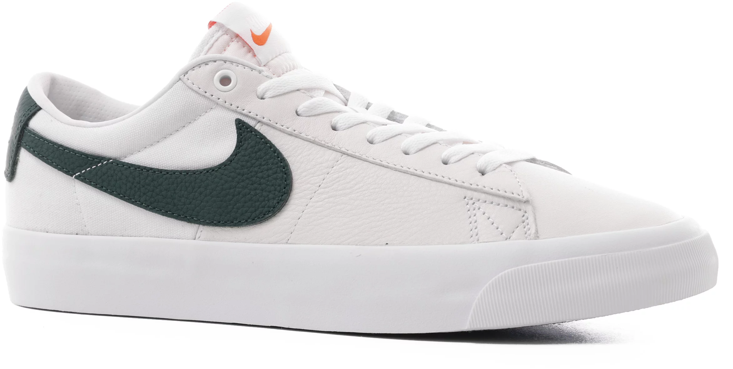 Nike SB Blazer Low Pro Skate Shoes - (orange label) white/pro green-white-pro | Tactics