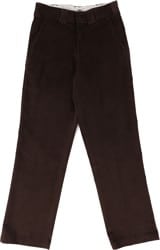 Dickies Flat Front Corduroy Pants - chocolate brown