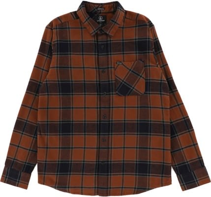 Volcom Caden Plaid Flannel Shirt - mocha - view large