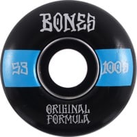 Bones 100's OG Formula V4 Wide Skateboard Wheels - black/blue #14 (100a)