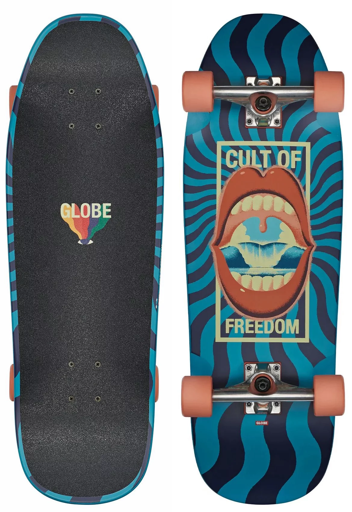 Globe Dealer 30" Complete Skateboard - cult of freedom/blue Free Shipping | Tactics