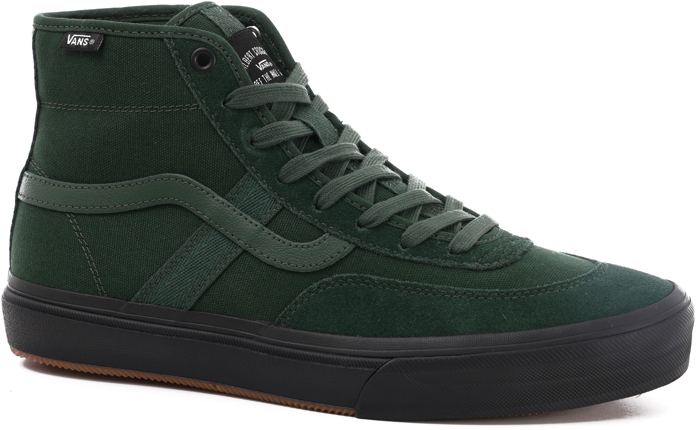 Vans Crockett Pro High Top Skate Shoes - dark green/black - Free ...