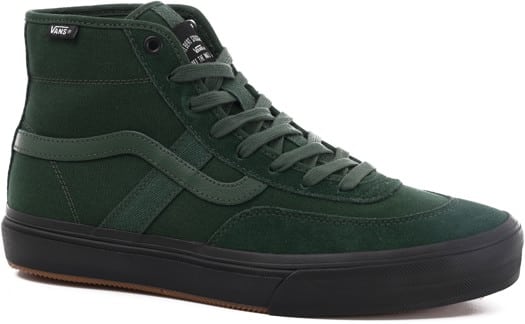 Vans Crockett Pro High Top Skate Shoes - dark green/black - view large