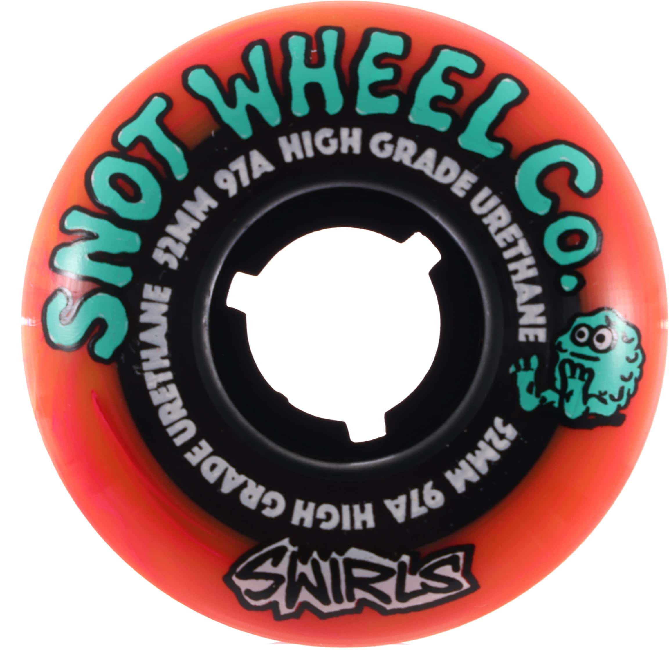 Snot Snot Swirls Skateboard Wheels orange swirl/black core (97a