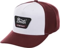 Brixton Linwood C MP Snapback Hat - mahogany/off white