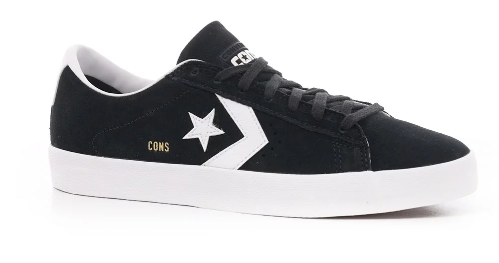 Converse Pro Leather Vulcanized Pro Skate - black/white/white - Free Shipping | Tactics