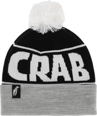 Crab Grab Pom Beanie - heather grey/black