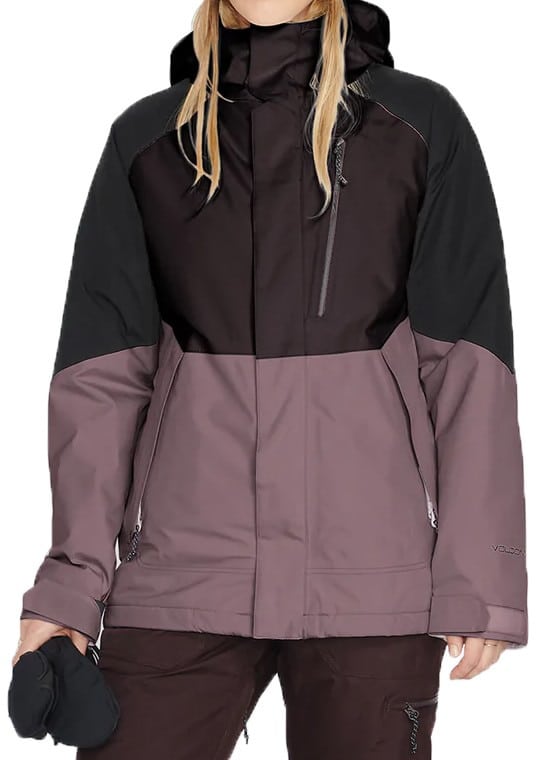 volcom women's aris gore-tex insulated jacket - black plum s