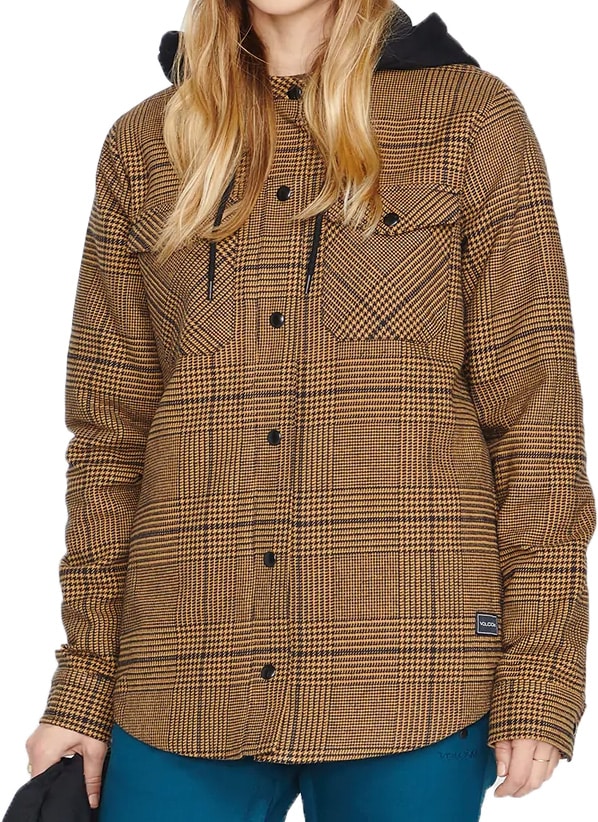 Women's Hooded Flannel Jacket caramel Tactics